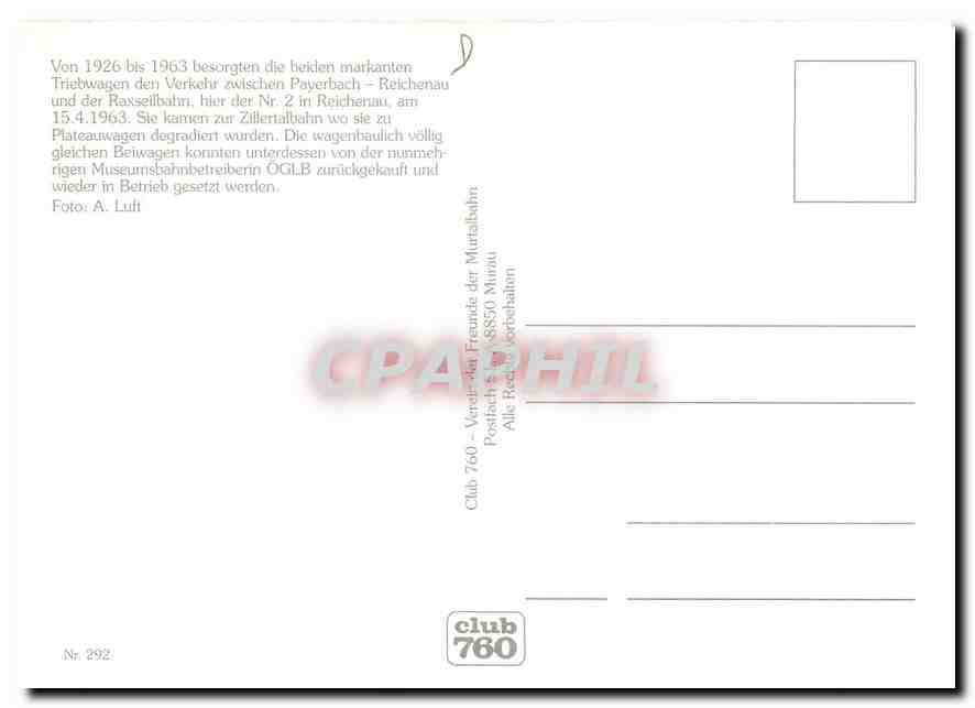 CPM Nr. 2 Rechenau am 15.4.1963 — Verso