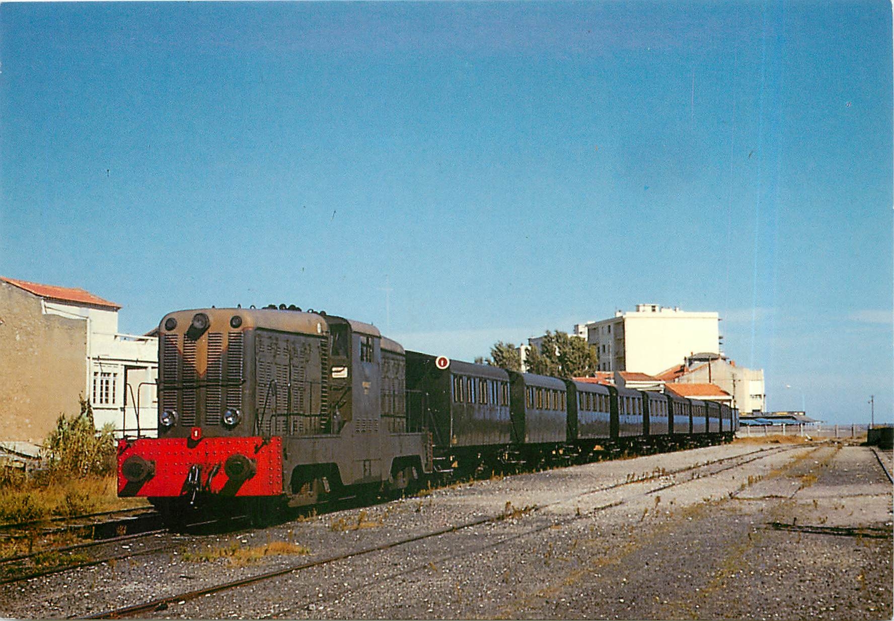 CPM Train de voyageurs en gare de Palavas. Le 5 Septembre 1968
