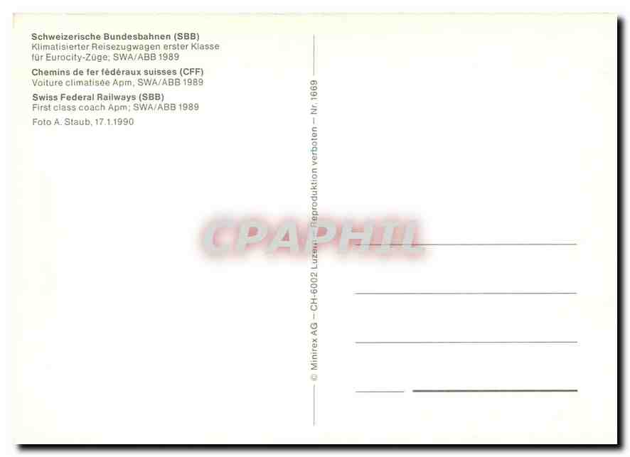 CPM Swiss Federal Railways (SBB) Locomotive 2000 Re 4/4 460 000 — Verso