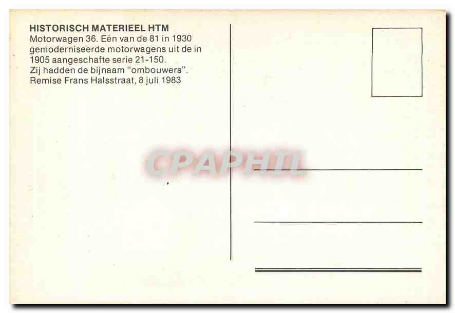 CPM Historisch Materieel HTM Motorwagen 36 — Verso