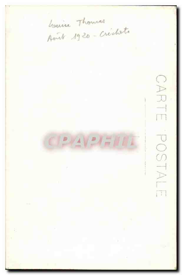 Carte photo Louis Thomas Aout 1920 Crechets TOP — Rückseite