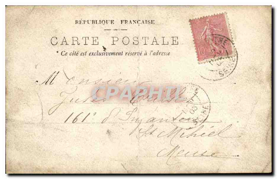 Carte photo Homme en uniforme militaria — Rückseite