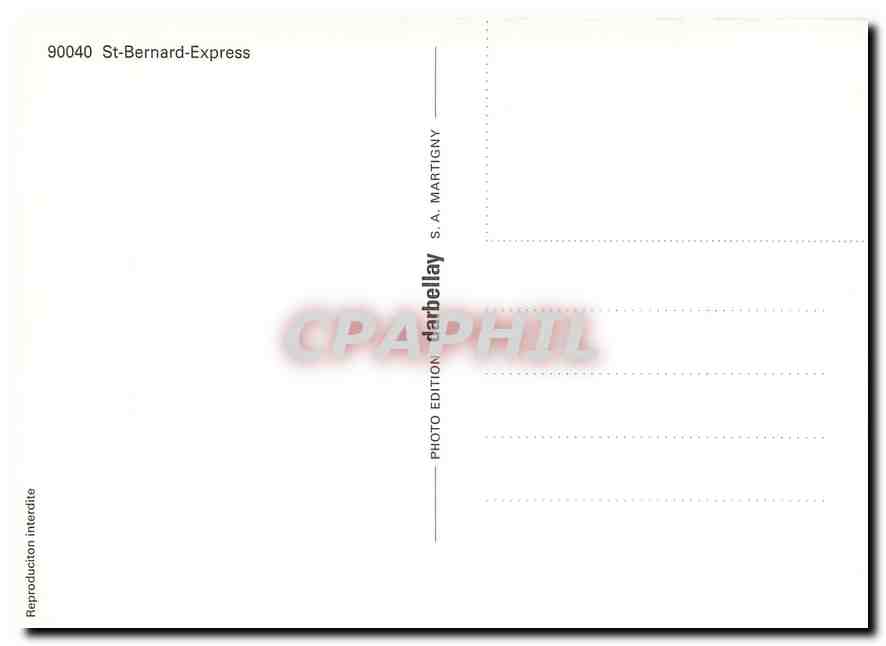 CPM St-Bernard-Express — Verso