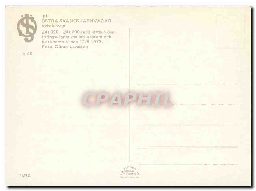 CPM Ostra Skanes Jarnvagar Krinstianstad Z4t 320 — Verso