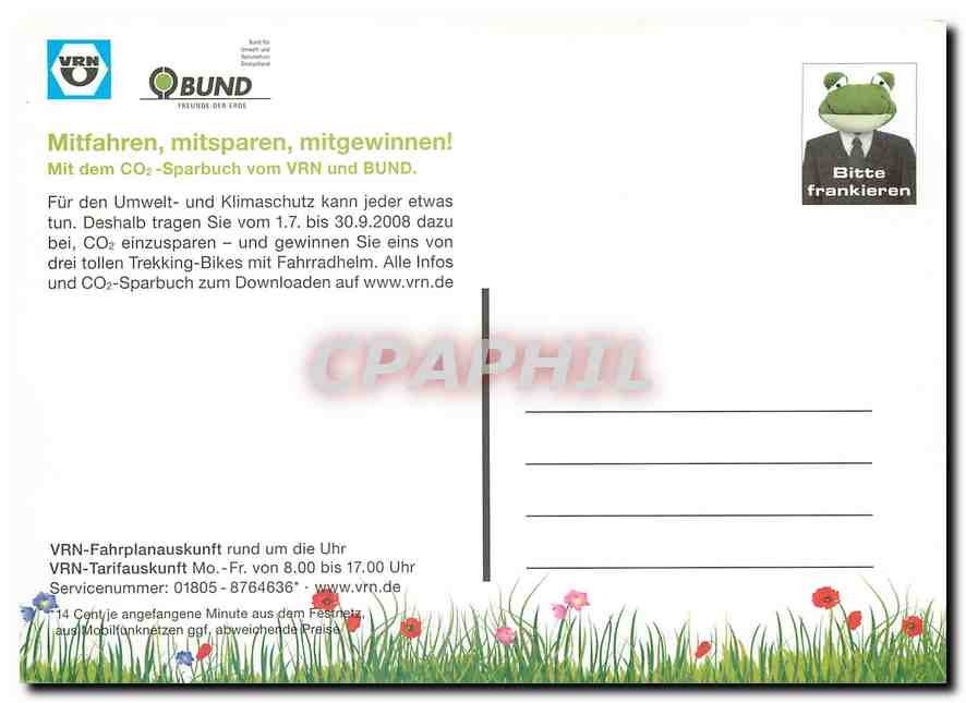 CPM Tramway Allemagne Grenouille — Verso