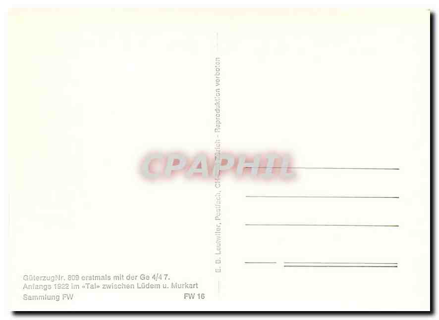 CPM Gueterzug Nr. 809 erstmals mit der Ge 4/4 7 — Verso