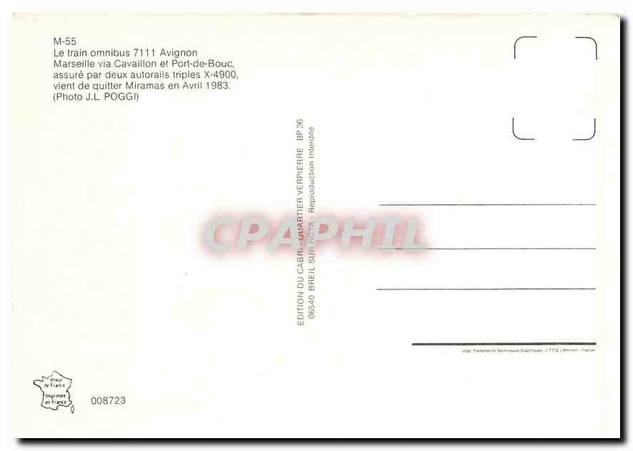 CPM Le train omnibus 7111 Avignon — Verso