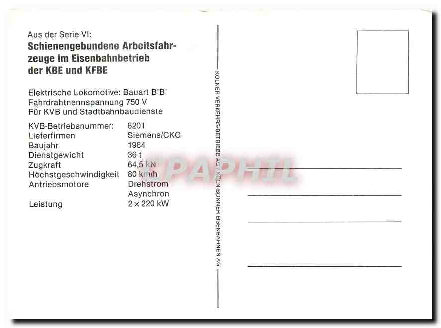 CPM Elektrische Lokomotive Bauart B'B' — Verso