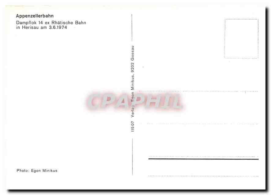 CPM Appenzellerbahn Dampflok 14 — Verso