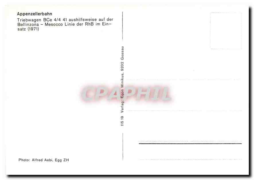 CPM Appenzellerbahn Triebwagen BCe 4/4 41 — Verso