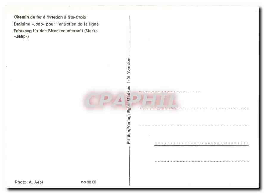CPM Draisine "Jeep" pour l'entretien de la ligne — Verso