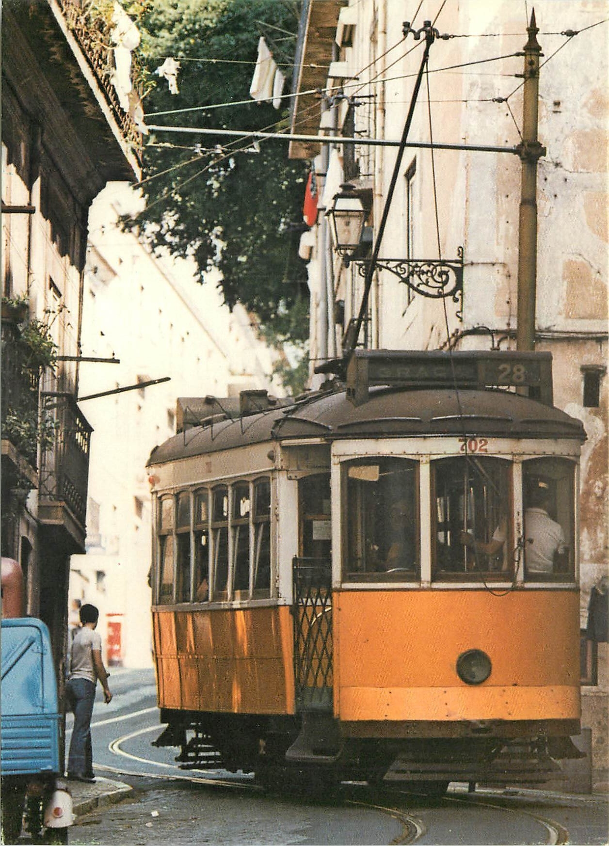 CPM Tramway in an old quarter of Lisbon