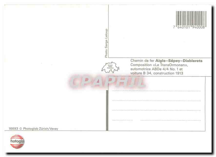 CPM Composition "Le TransOrmonan" automotrice ABDe 4/4 No.1 — Verso
