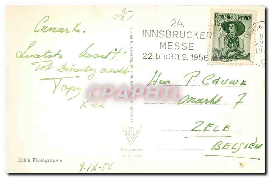 CPM Innsbruck Marta Therestenstrasse m. Nordkette — Rückseite