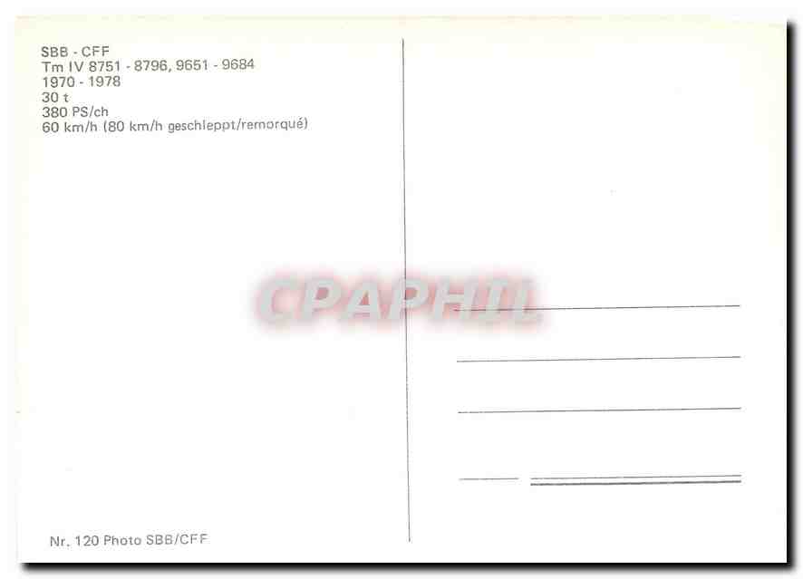 CPM SBB-CFF Tm IV — Verso