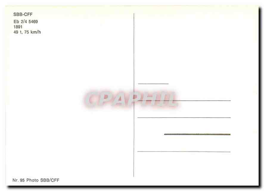 CPM SBB-CFF Eb 2/4 5489 1891 — Verso