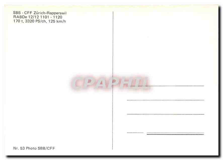 CPM SBB-CFF Zuerich-Rapperswill — Verso