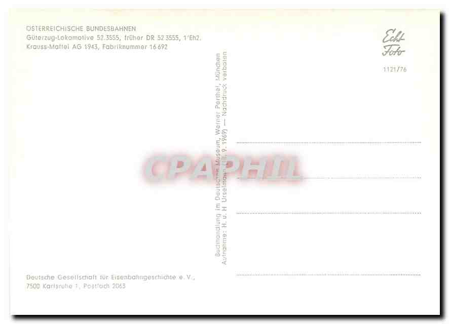 CPM Osterreichische Bundesbahnen Gueterzug-lokomotive 52.3555 — Verso