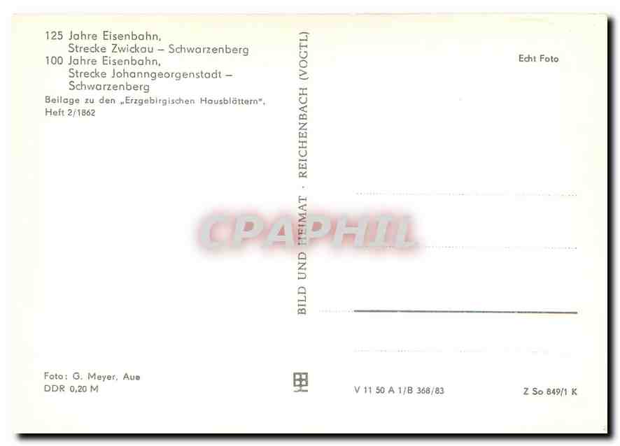 CPM Beilage zu den ''Erzgebirgischen Hausblaettern'' Heft 2/1862 — Verso