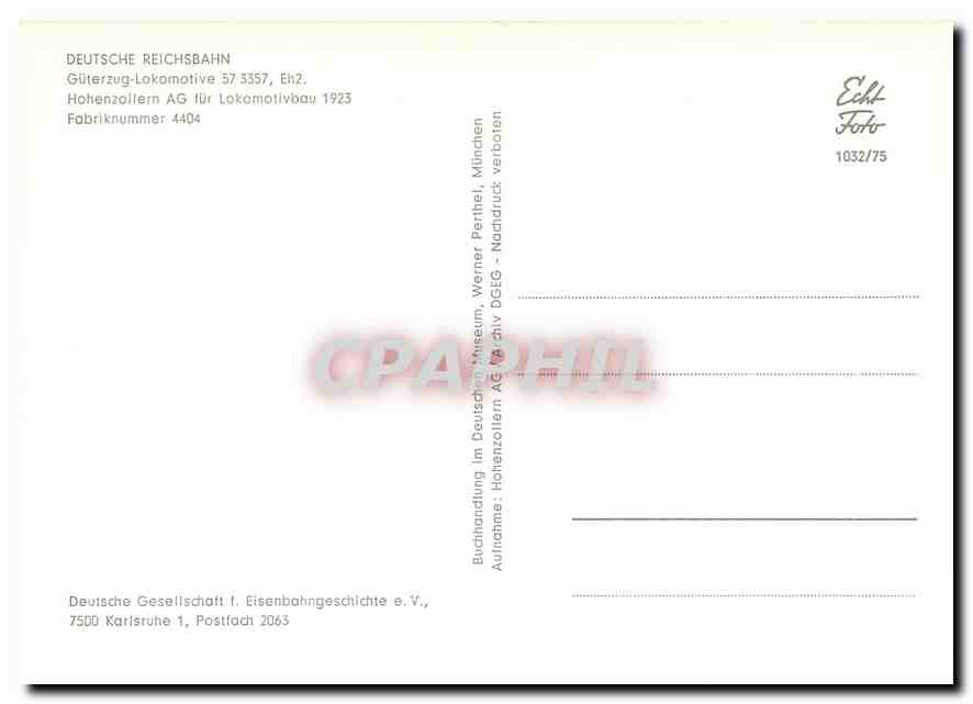 CPM Deutsche Reichsbahn Gueterzug-lokomotive 37 3537 — Verso