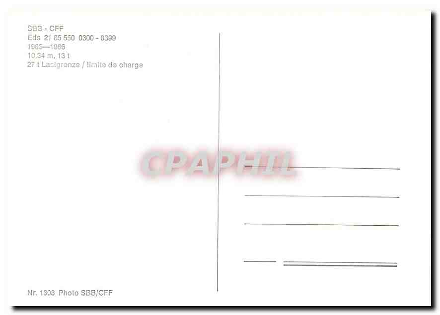 CPM SBB-CFF Eds 2185550 0300-0399 1985-1985 — Verso