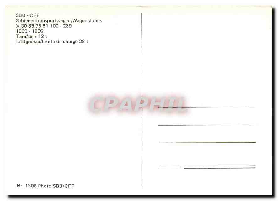CPM SBB-CFF Wagon a rails — Verso