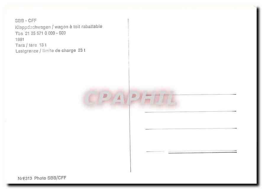 CPM SBB-CFF wagon a toit rabattable — Verso