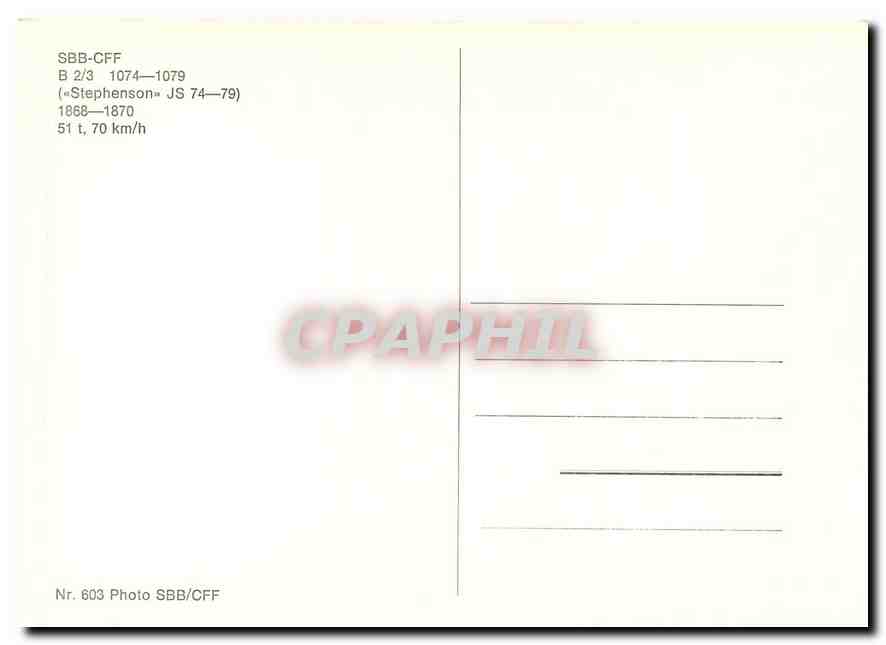 CPM SBB-CFF B 2/3 1074-1079 1868-1870 — Verso