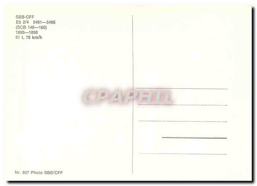 CPM SBB-CFF Eb 2/4 5481-5495 1893-1896 — Verso
