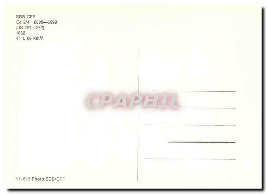 CPM SBB-CFF Ec 2/4 6398-6399 1862 — Verso