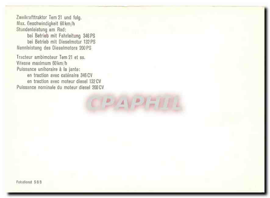 CPM Tracteur ambimoteur TEm21 et ss — Verso