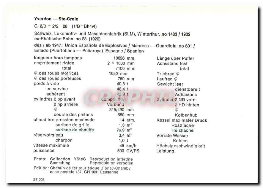 CPM Yverdon - Ste-Croix G 2/3 + 2/2 28 — Verso