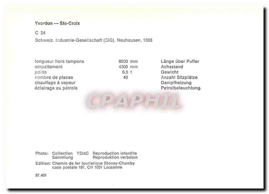 CPM Yverdon - Ste-Croix C 24 — Verso