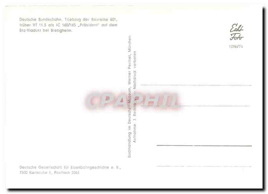 CPM Deutsche Bundesbahn Triebzug der Baureihe 601 — Verso