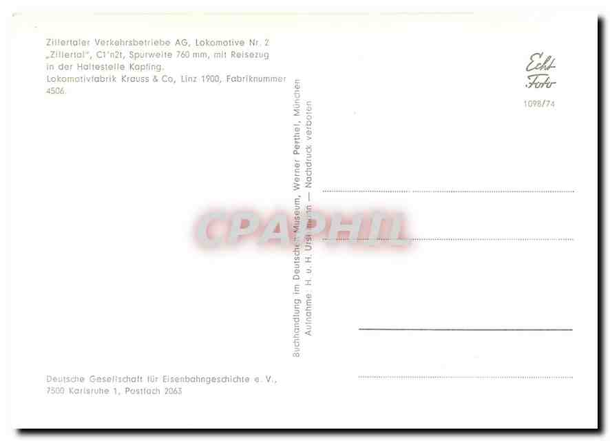 CPM Zillertaler Verkehrbetriebe AG Lokomotive Nr.2 — Verso