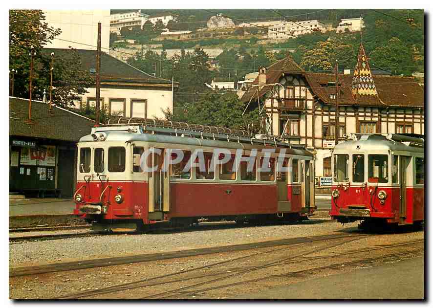 CPM Deux automotrices en gare de Monthey-Ville