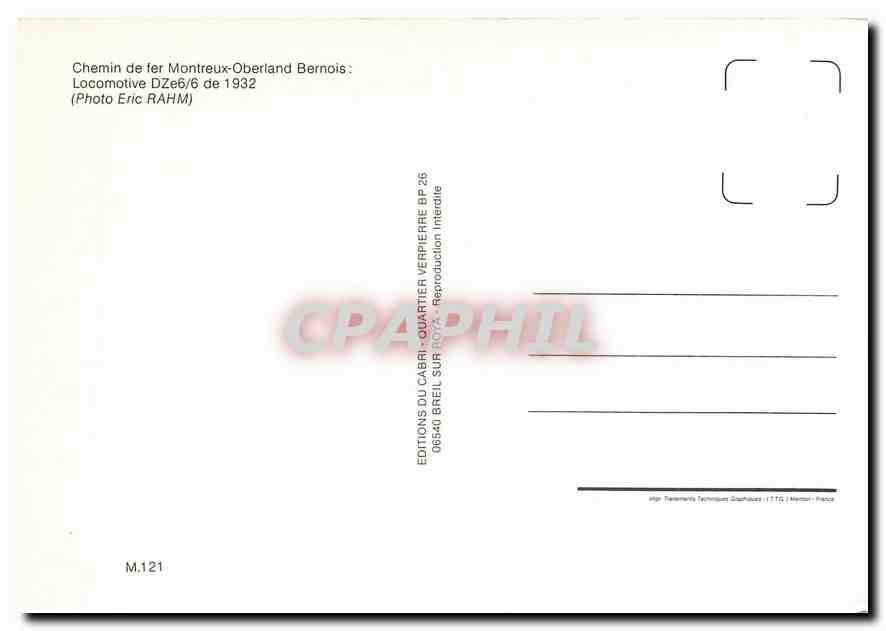 CPM Locomotive DCe 6/6 de 1932 — Verso