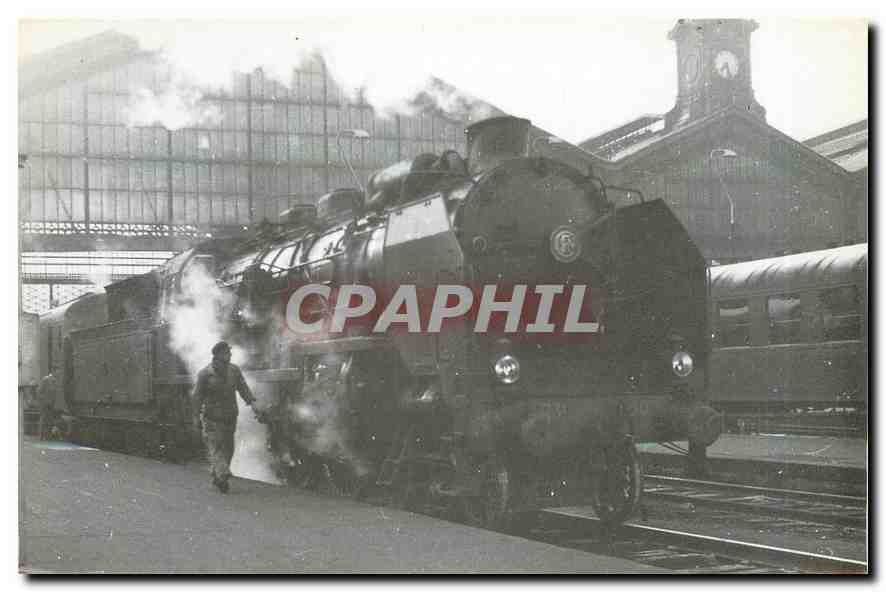 CPM St Lazare 1962. Locomotive Pacific 231 G 630 prete a partir pour Rouen