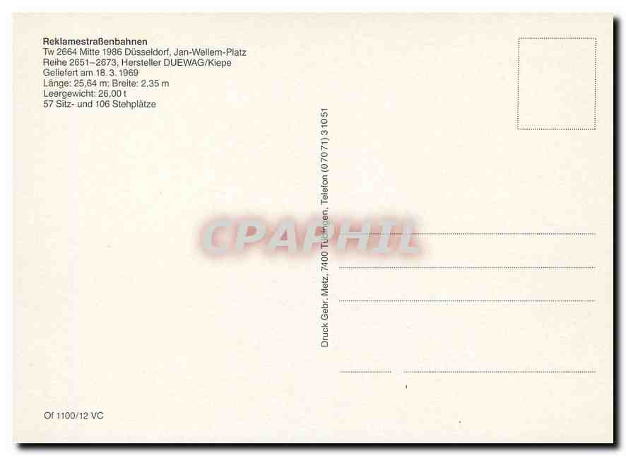 CPM Reklamestrassenbahnen Tw 2664 — Verso