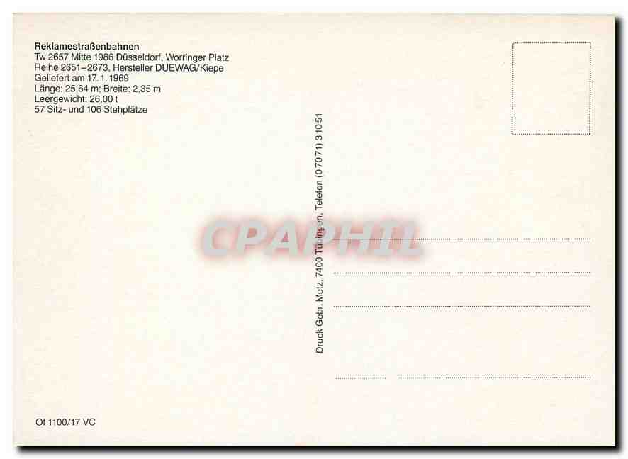 CPM Reklamestrassenbahnen Tw 2657 — Verso