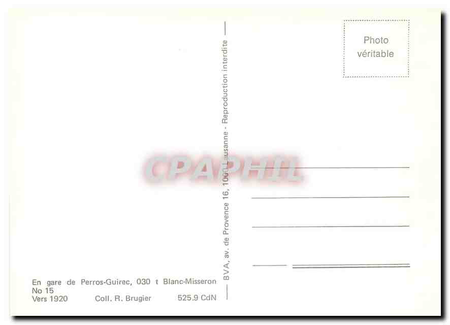 CPM En gare de Perros-Guirec 030 t Blanc-Misseron No 15 vers 1920 — Verso