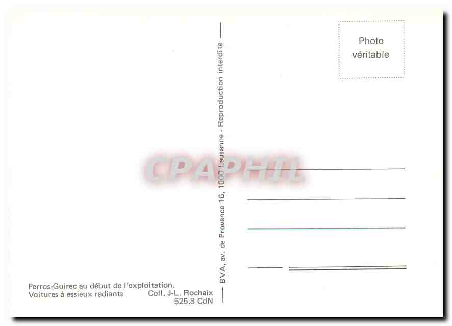CPM Perros-Guirec au debut de l'exploitation. Voitures a essieux radiants — Rückseite