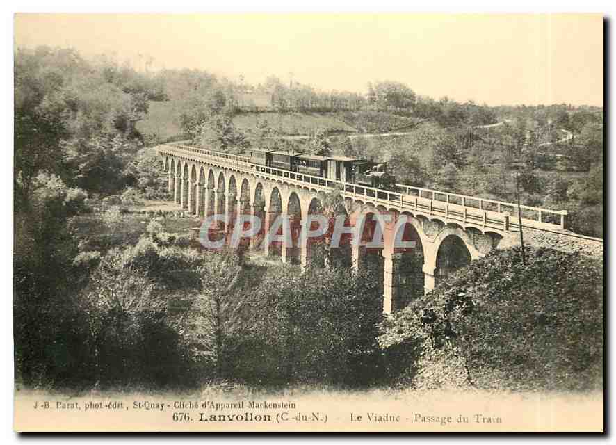 CPM Viaduc de Lanvollon sur la ligne Plouha-Guingamp