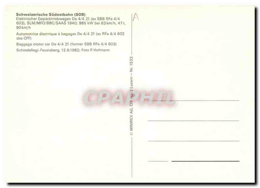 CPM Baggage motor car De 4/4 21 — Verso