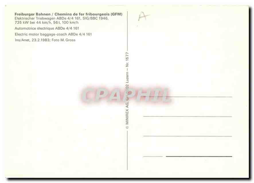 CPM Electric motor baggage-coach ABDe 4/4 161 — Verso