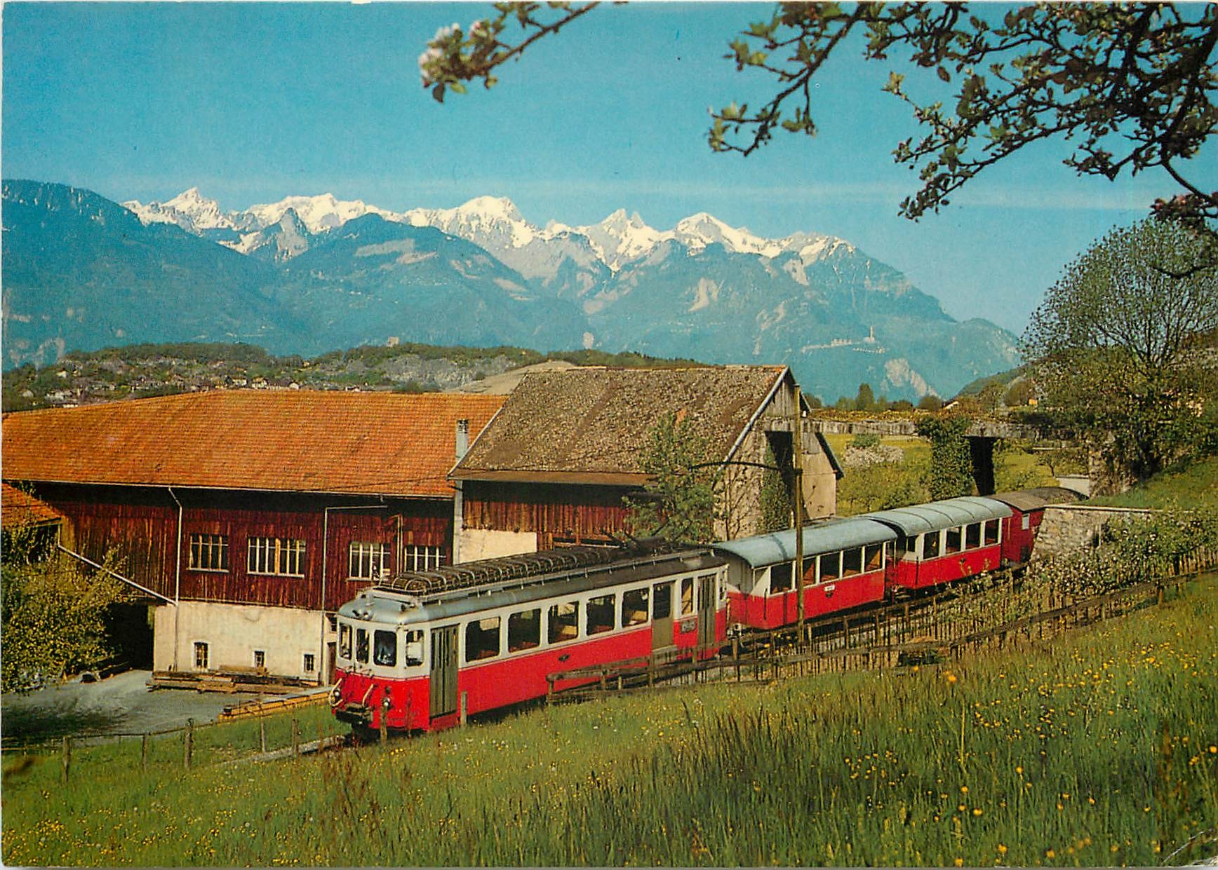CPM Printemps sous Ollon avec vue sur les Alpes