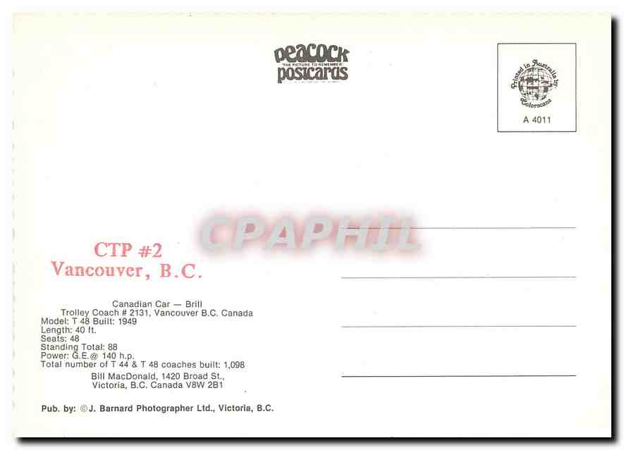 CPM Trolley Coach #2131 — Verso