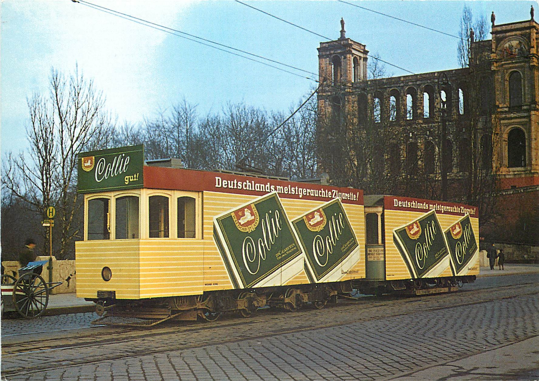 CPM Reklamezug der Muenchner Trambahn im Dezember 1949