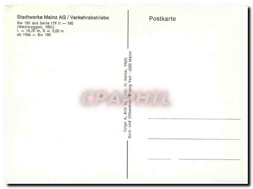 CPM Stadwerke Mainz AG / Berkehrsbetriebe BW 180 — Verso