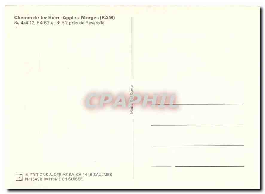 CPM Be 4/4 12 B4 62 et Bt 52 pres de Reverolle — Verso